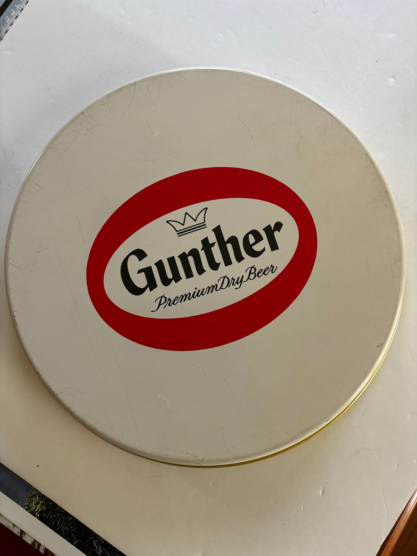 Vintage GUNTHER Premium Dry Beer*Get in the Golden Mood* 13" Metal Serving Tray