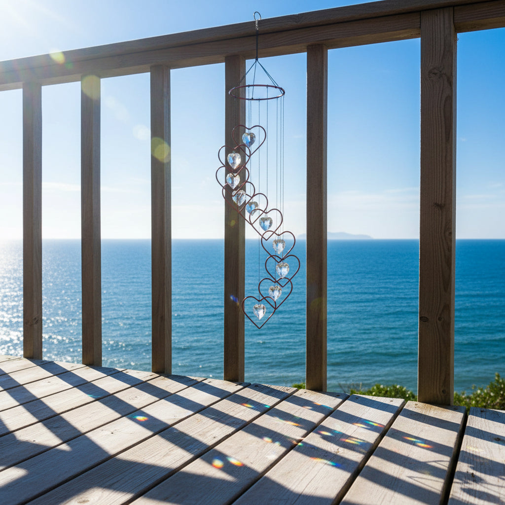 Chime Spiral Tunes Red Heart Ring & Heart Crystal