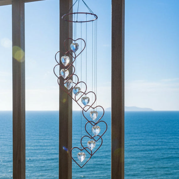 Chime Spiral Tunes Red Heart Ring & Heart Crystal