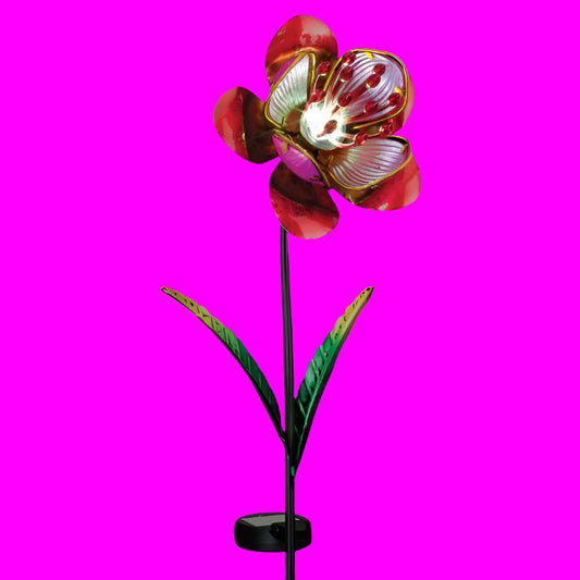 Mystic Flower Glass Garden Solar Stake - purple