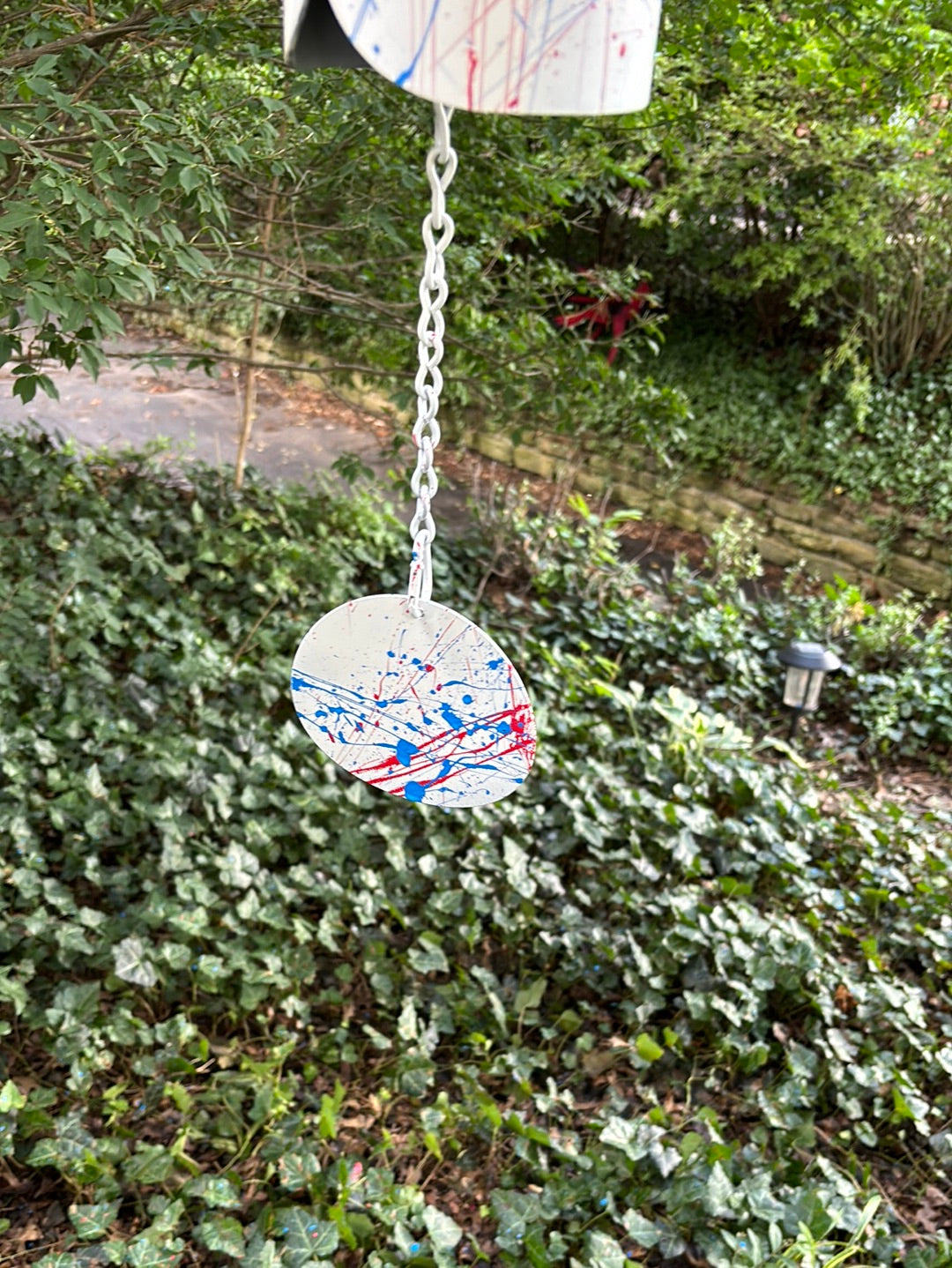 All American Red White Boom Cow Bell Deep Tone Wind Chime