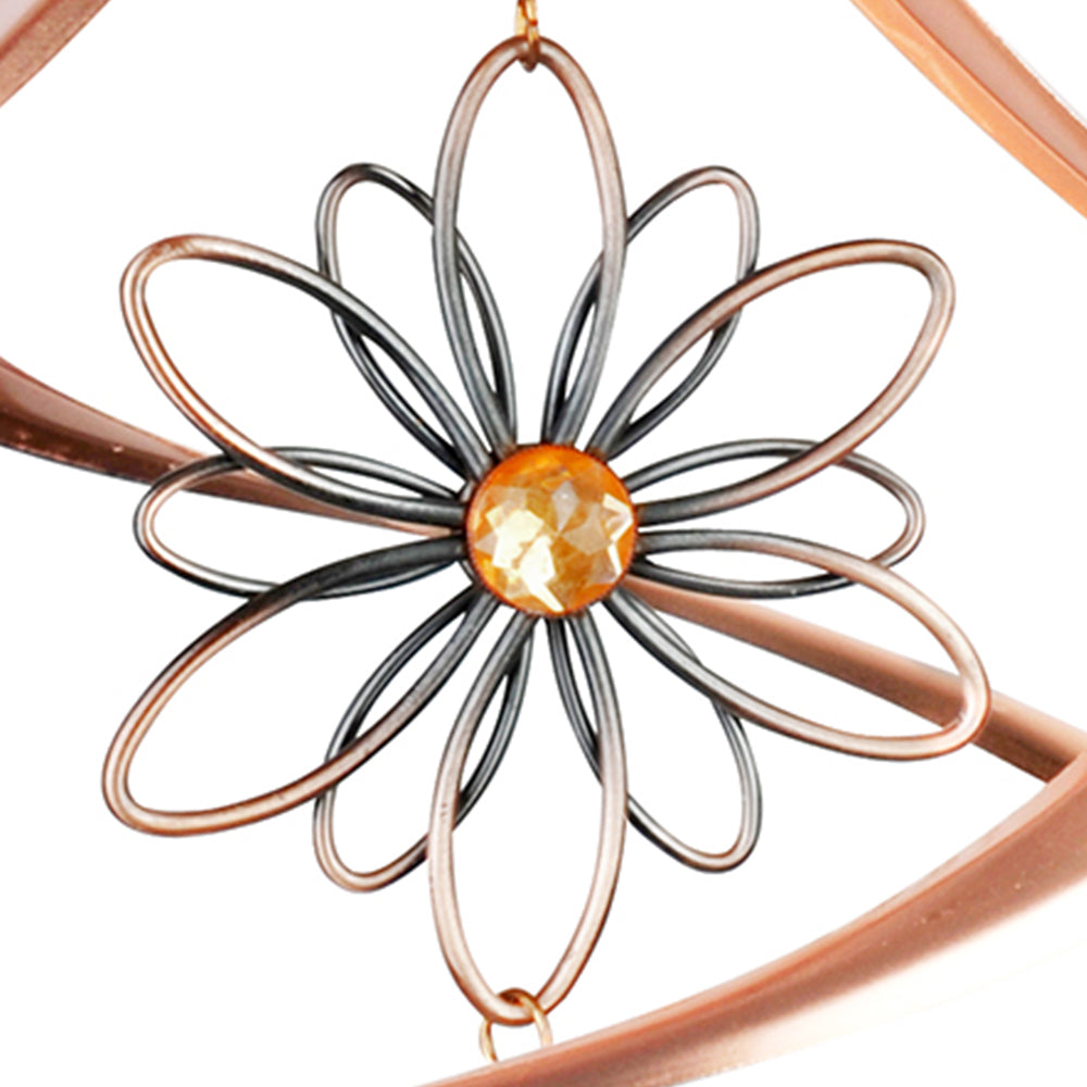 Cosmix Wire Flower & Crystal Wind Spinner - 14 inch