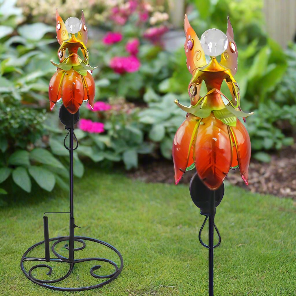 Stake Solar Fairy Orange Yellow