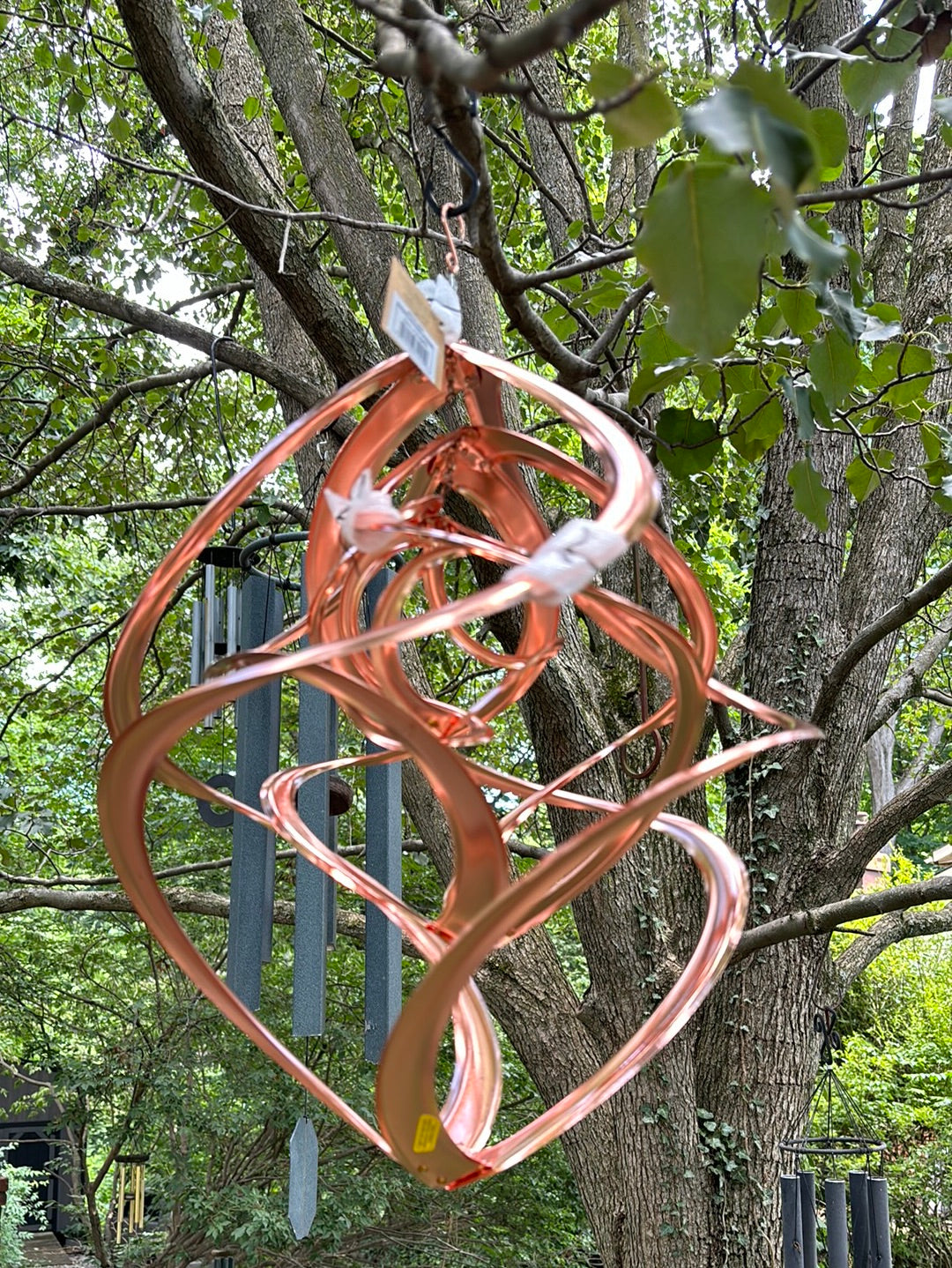 Beautiful Cosmic Garden Triple Spiral Copper Whirlybird Classic Wind Spinner