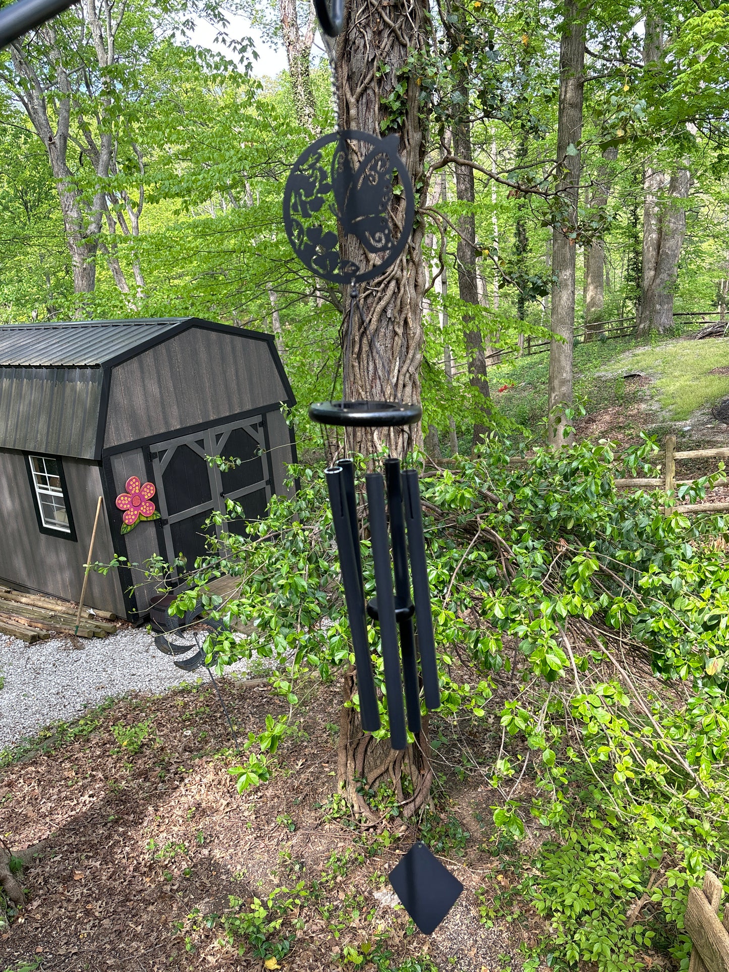 Red Carpet Studios Butterfly Shadow Wind Chime - 40 inch