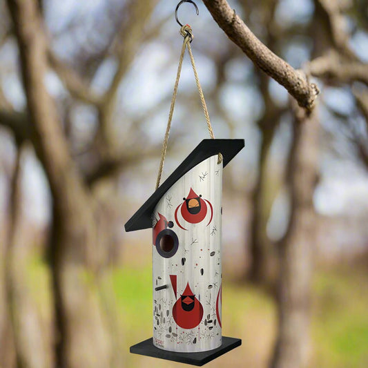Birdhouse Charley Harper Cardinals Wood LG
