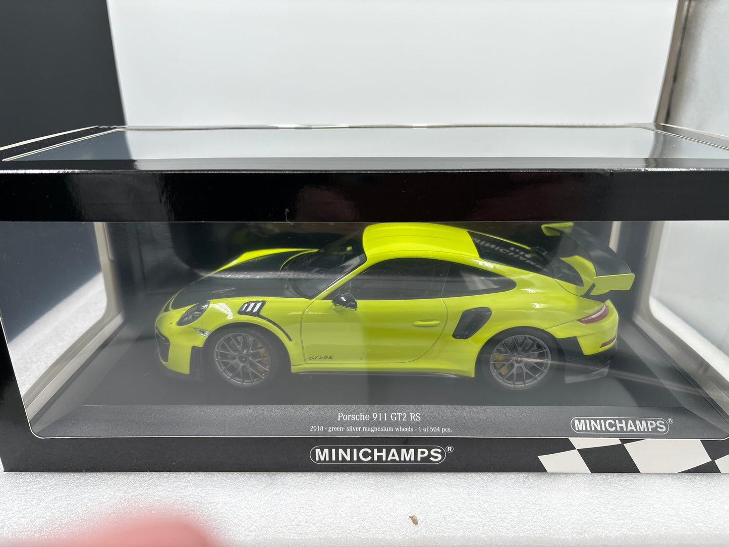 Porsche 911 GT2 RS mini champ 1 of 504 pieces made green 1:18
