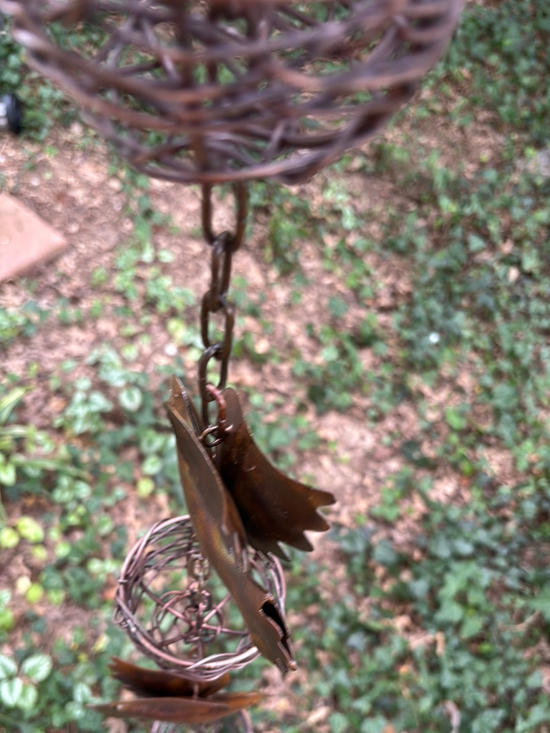 Beautiful Metal Hanging birds nest outdoor decor ornament 34 inch