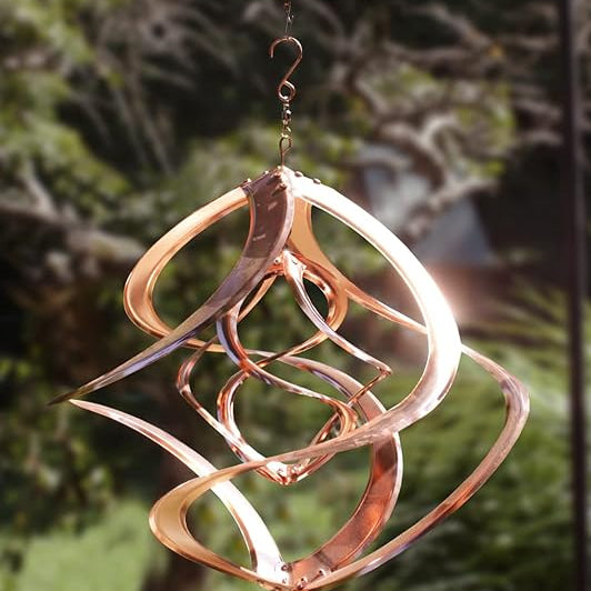 Copper Wind Spinner Sculptures for Garden Patio - Red Carpet Studios