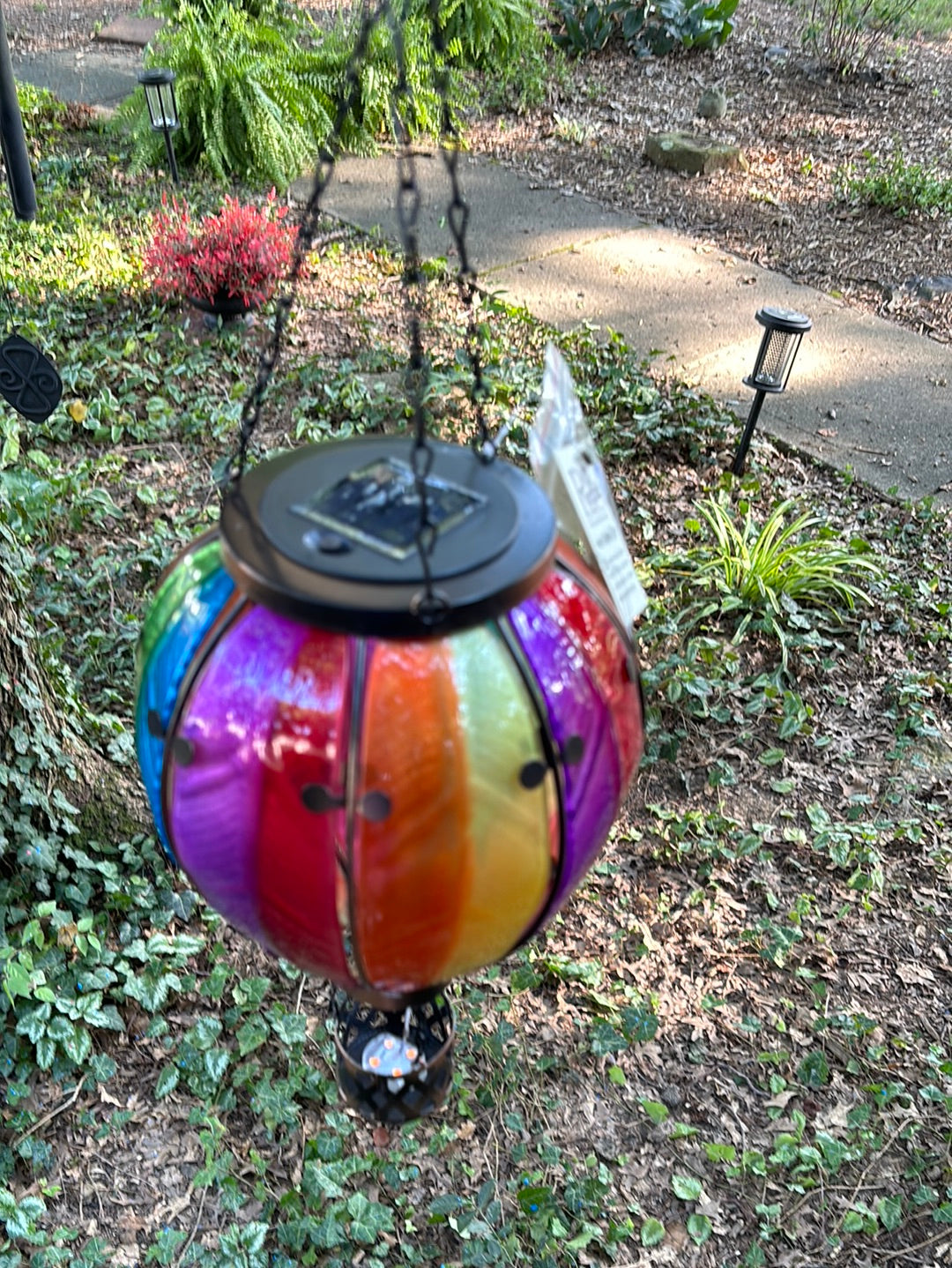 Hot Air Balloon, glass, solar lantern hand made
