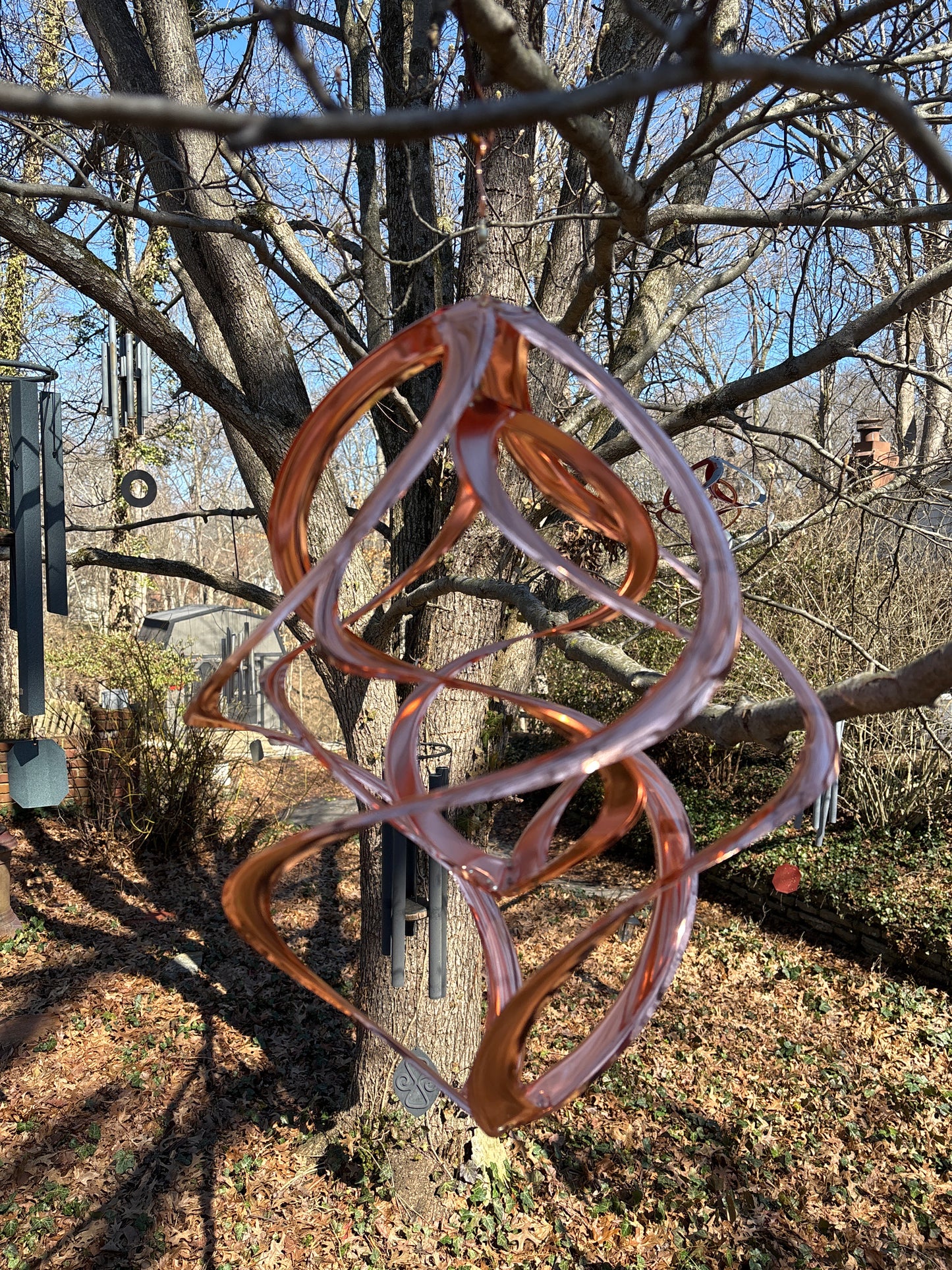 Cosmix 14” Copper Double Wind Spinner – Metal Kinetic Garden Art for Yard & Patio