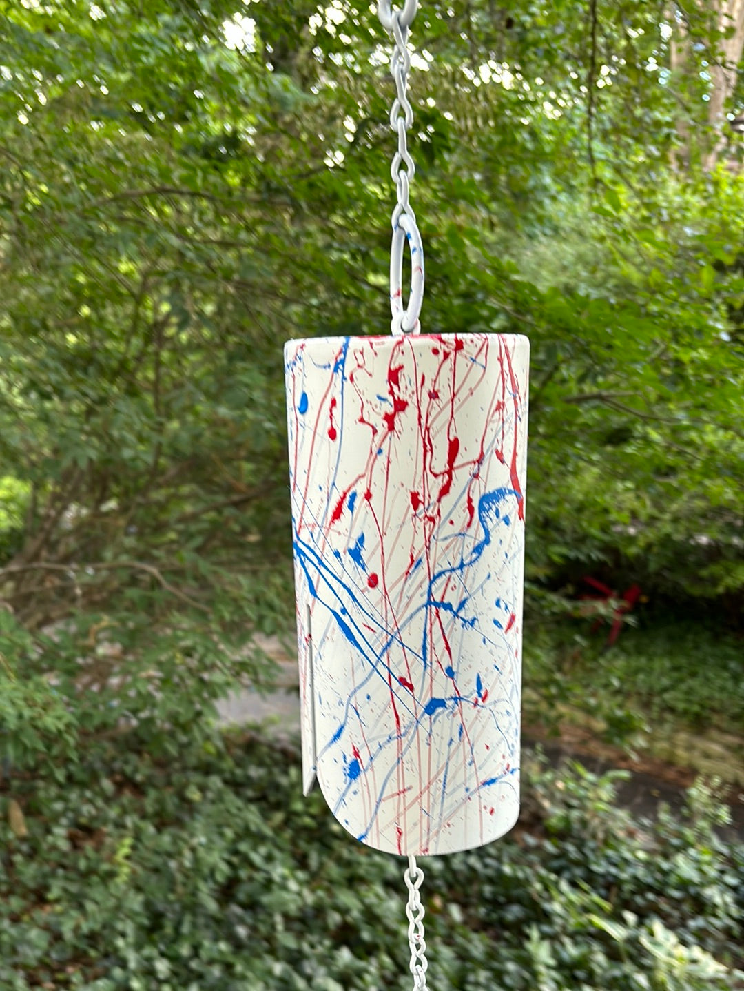 All American Red White Boom Cow Bell Deep Tone Wind Chime