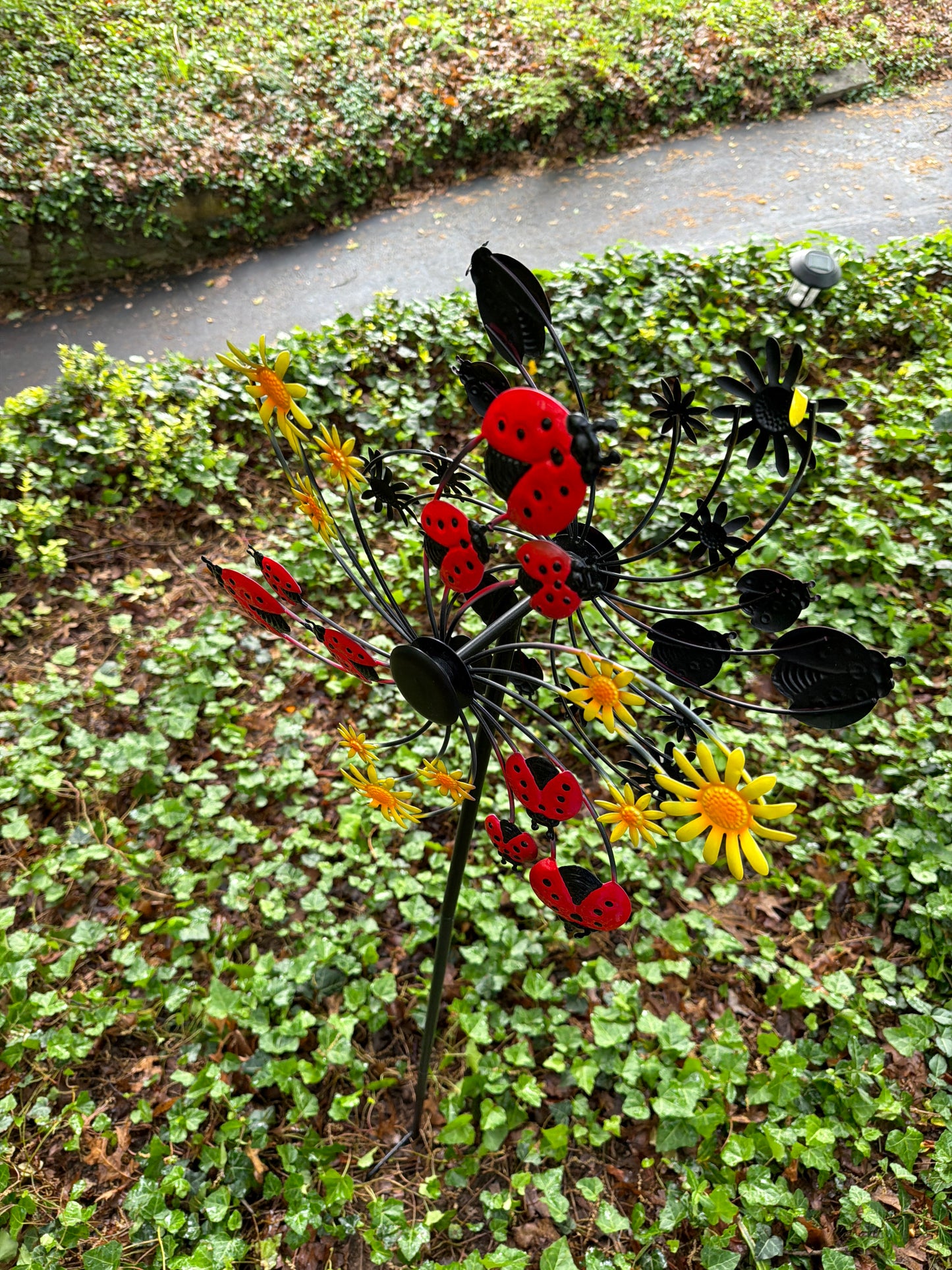 Colorful Ladybug & Daisy, Dual Wind Spinner 56x18