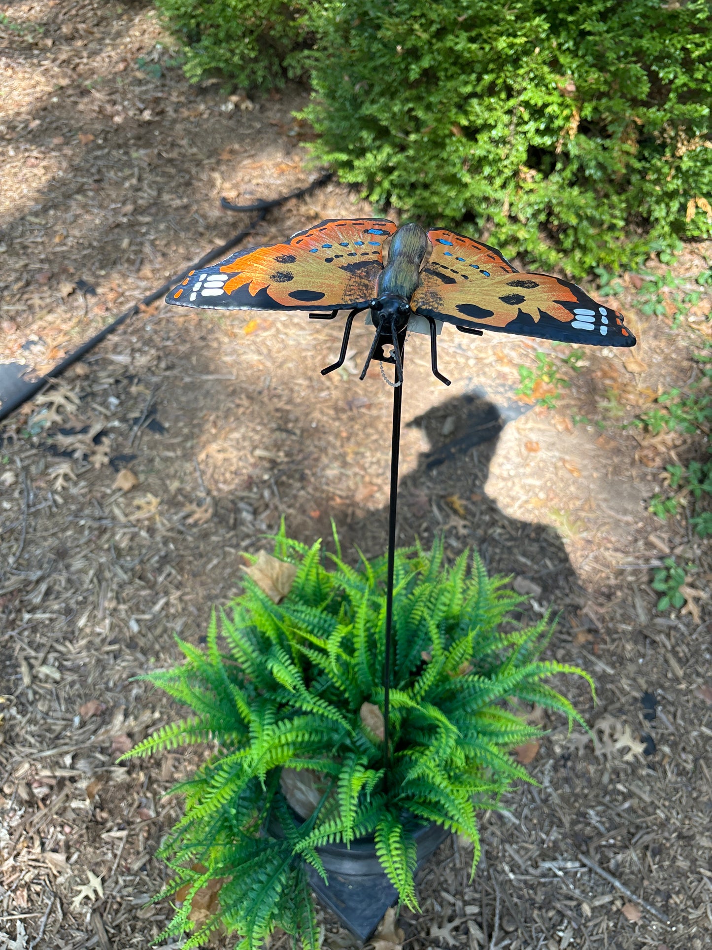 Beautiful Butterfly Garden Stake - Painted Lady Metal 36 inches