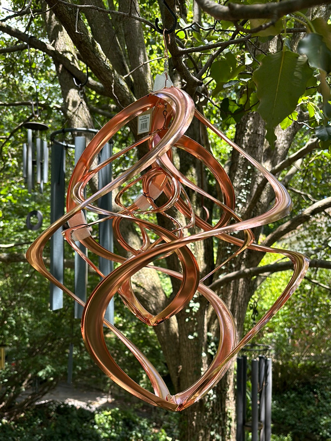 Beautiful Cosmic Garden Triple Spiral Copper Whirlybird Classic Wind Spinner