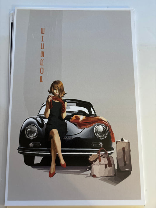 Retro Porsche 356 advertisement poster