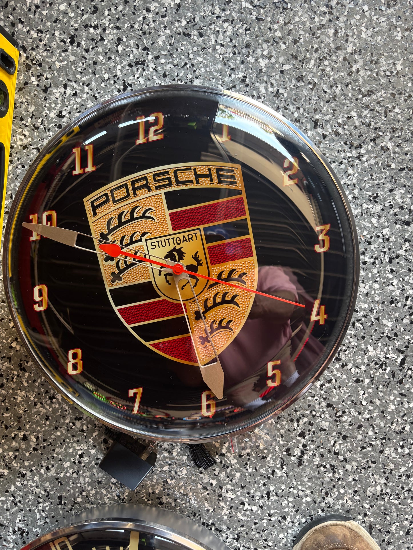 Repro Custom Made Porsche Crest electric clock 2 Styles 15 inch