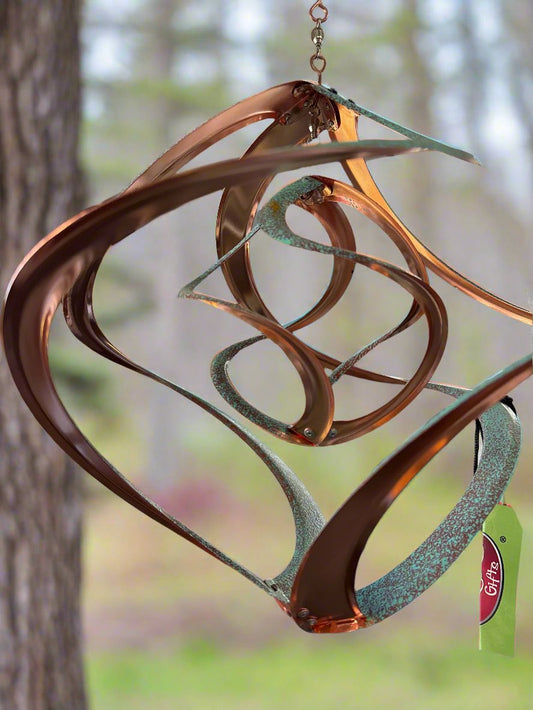Double Patina & Copper Finish Wind Spinner - 14 inch
