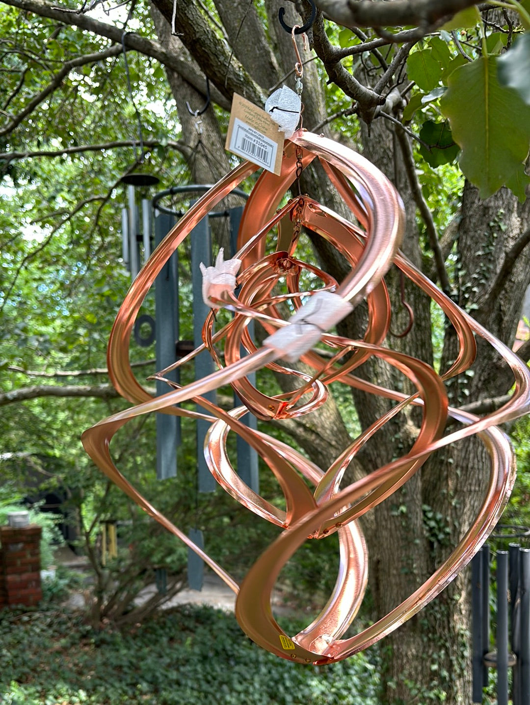 Beautiful Cosmic Garden Triple Spiral Copper Whirlybird Classic Wind Spinner