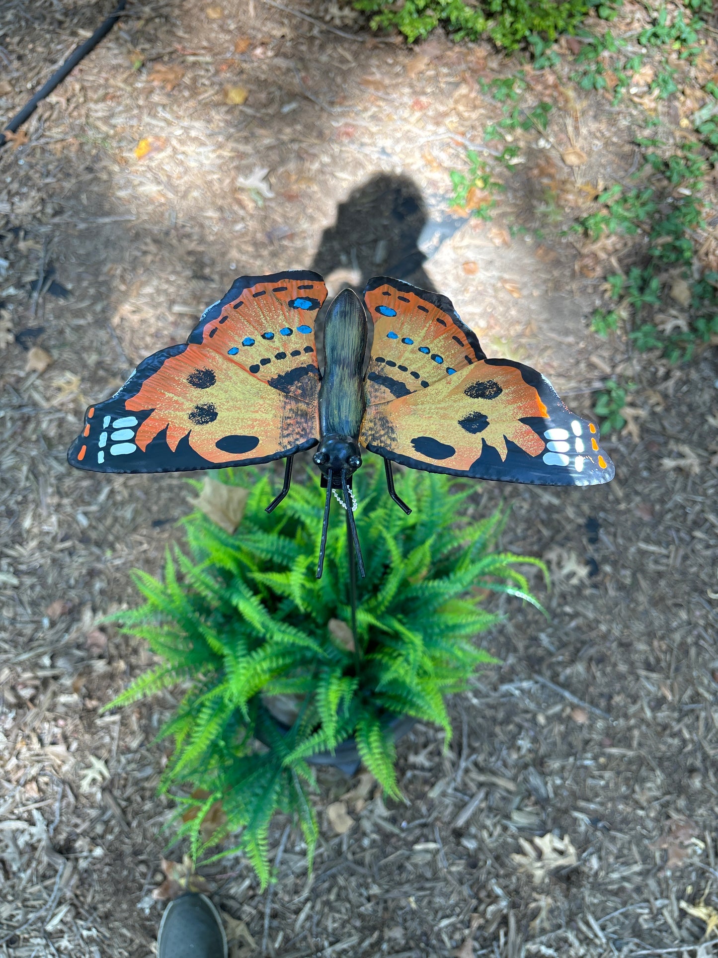 Beautiful Butterfly Garden Stake - Painted Lady Metal 36 inches