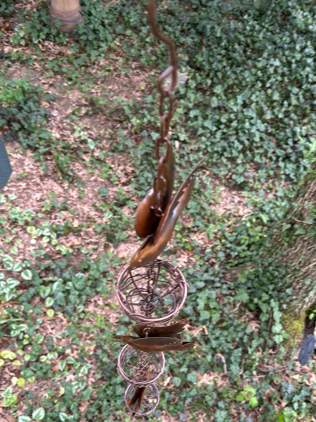 Beautiful Metal Hanging birds nest outdoor decor ornament 34 inch