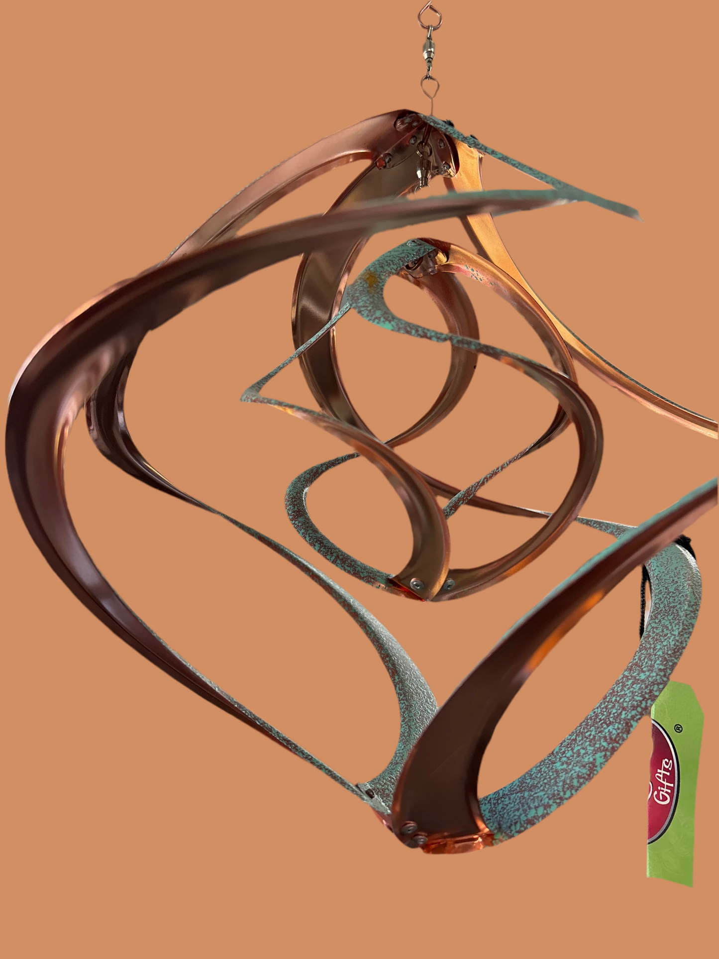 Double Patina & Copper Finish Wind Spinner - 14 inch