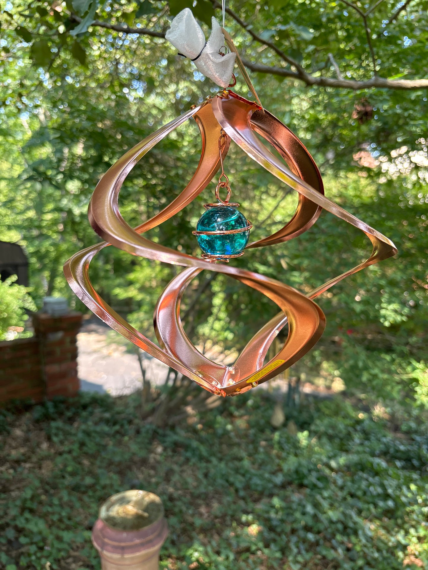 Cosmix Copper Wind Spinner with Glass Planet - 11 inch