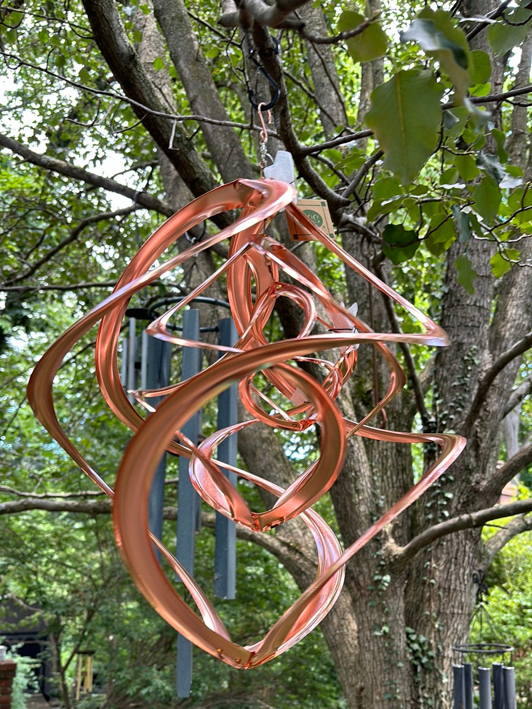 Beautiful Cosmic Garden Triple Spiral Copper Whirlybird Classic Wind Spinner