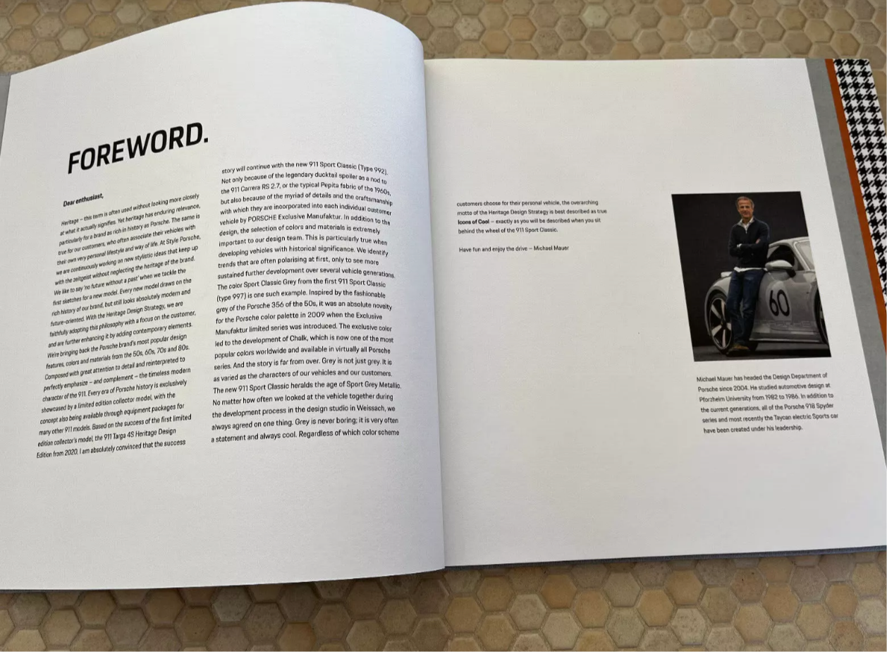 RARE PORSCHE OFFICIAL 911 SPORT CLASSIC PRESTIGE SALES BROCHURE USA ED2023
