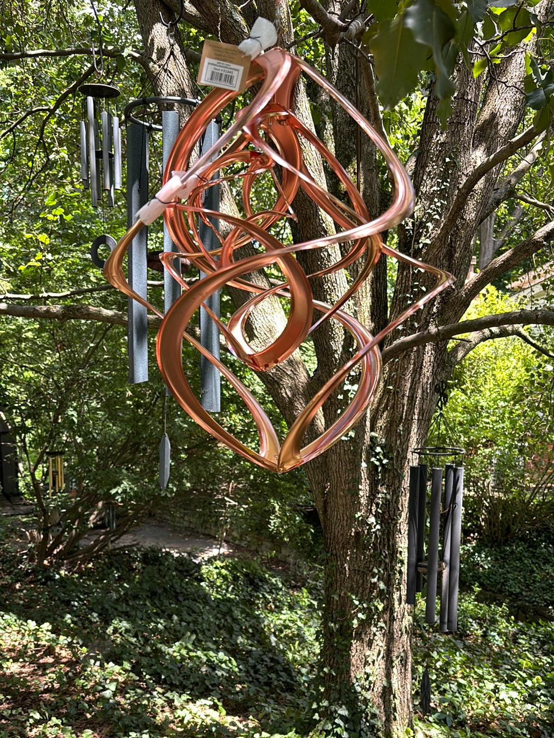 Beautiful Cosmic Garden Triple Spiral Copper Whirlybird Classic Wind Spinner