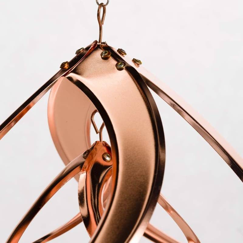 Copper-Plated Dual Spiral Hanging Metal Wind Spinner medium 14inch
