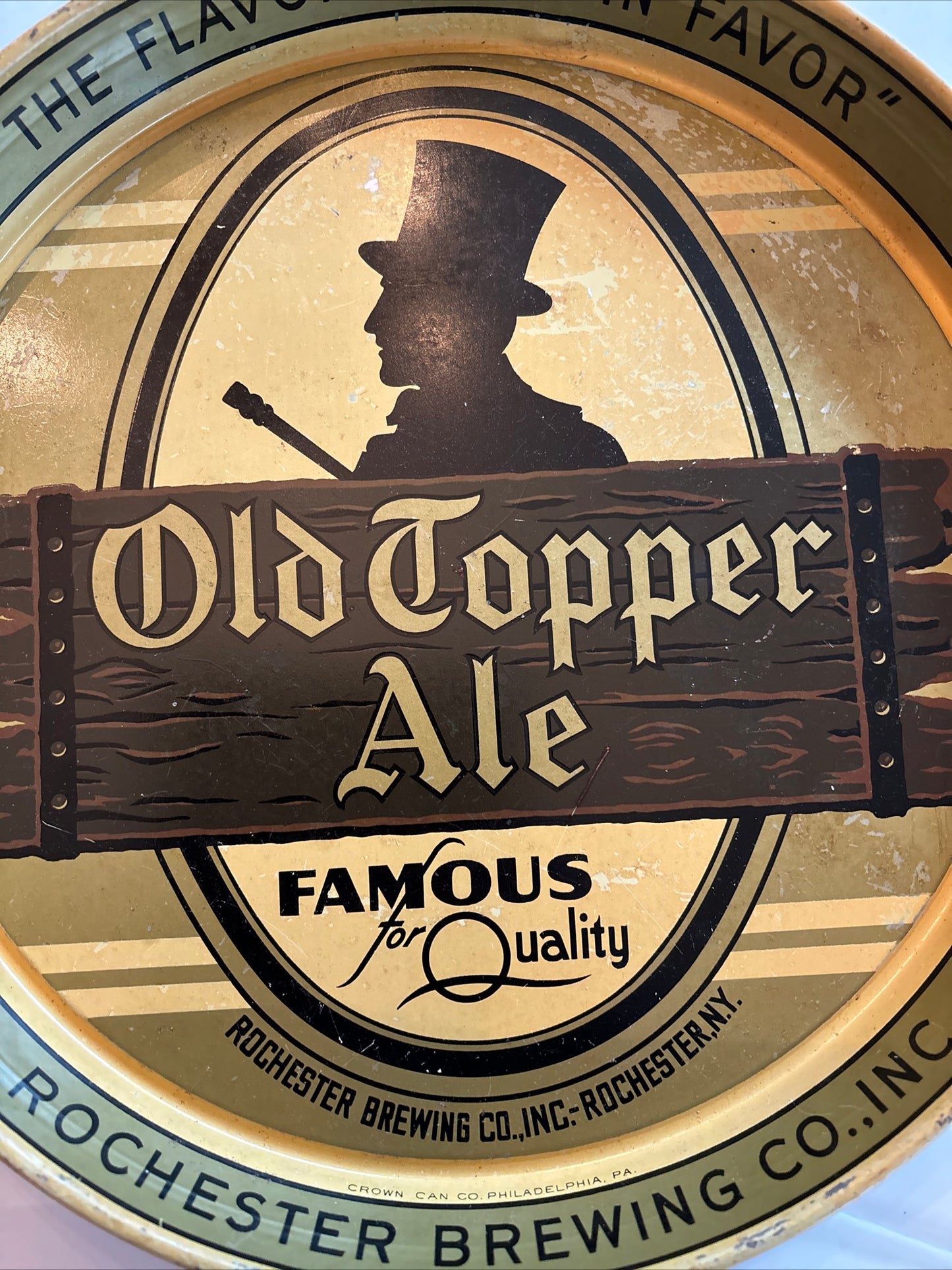 Rare Vintage Beer Tray Old Topper Ale, Rochester New York Beer