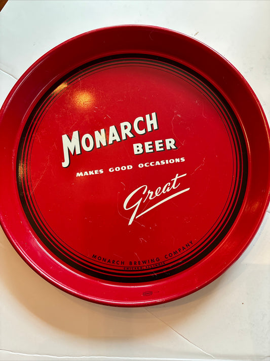Rare Vintage Beer Bar Tray Monarch  Beer Chicago