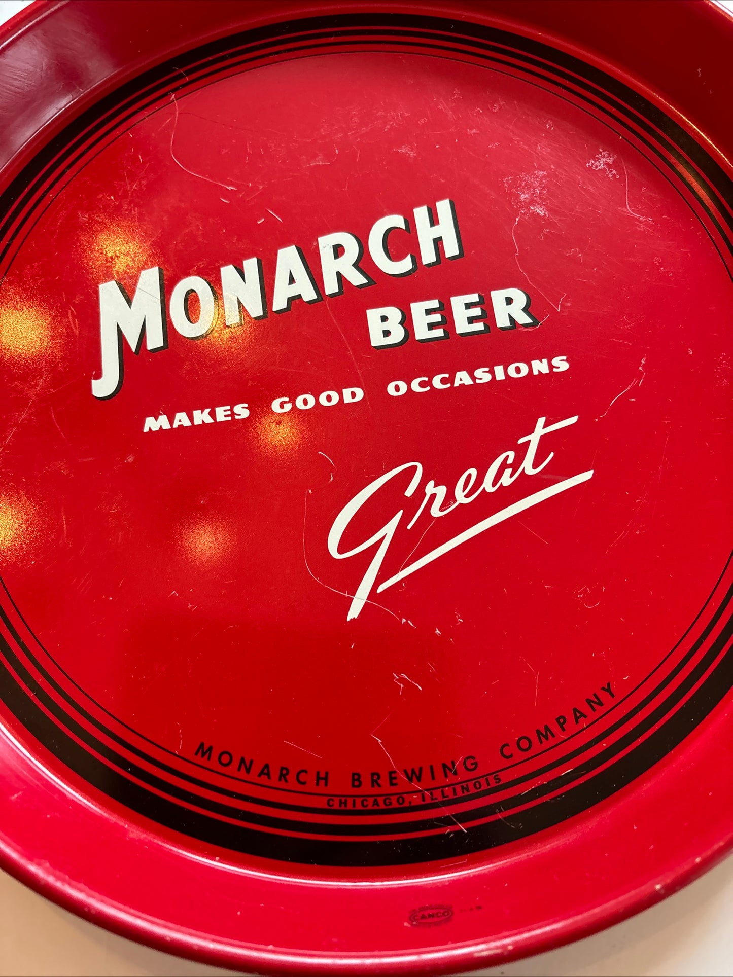 Rare Vintage Beer Bar Tray Monarch Beer Chicago