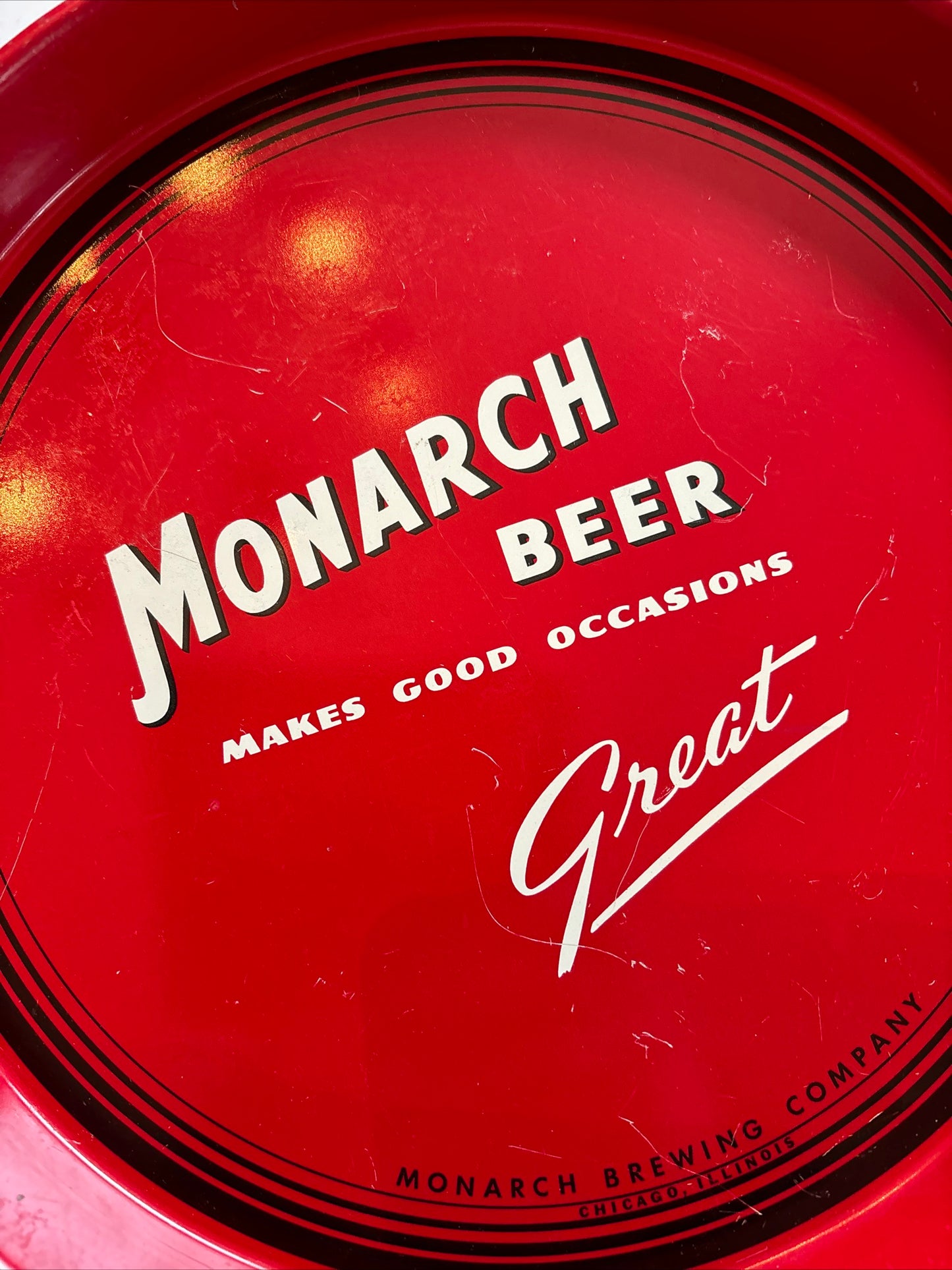 Rare Vintage Beer Bar Tray Monarch Beer Chicago