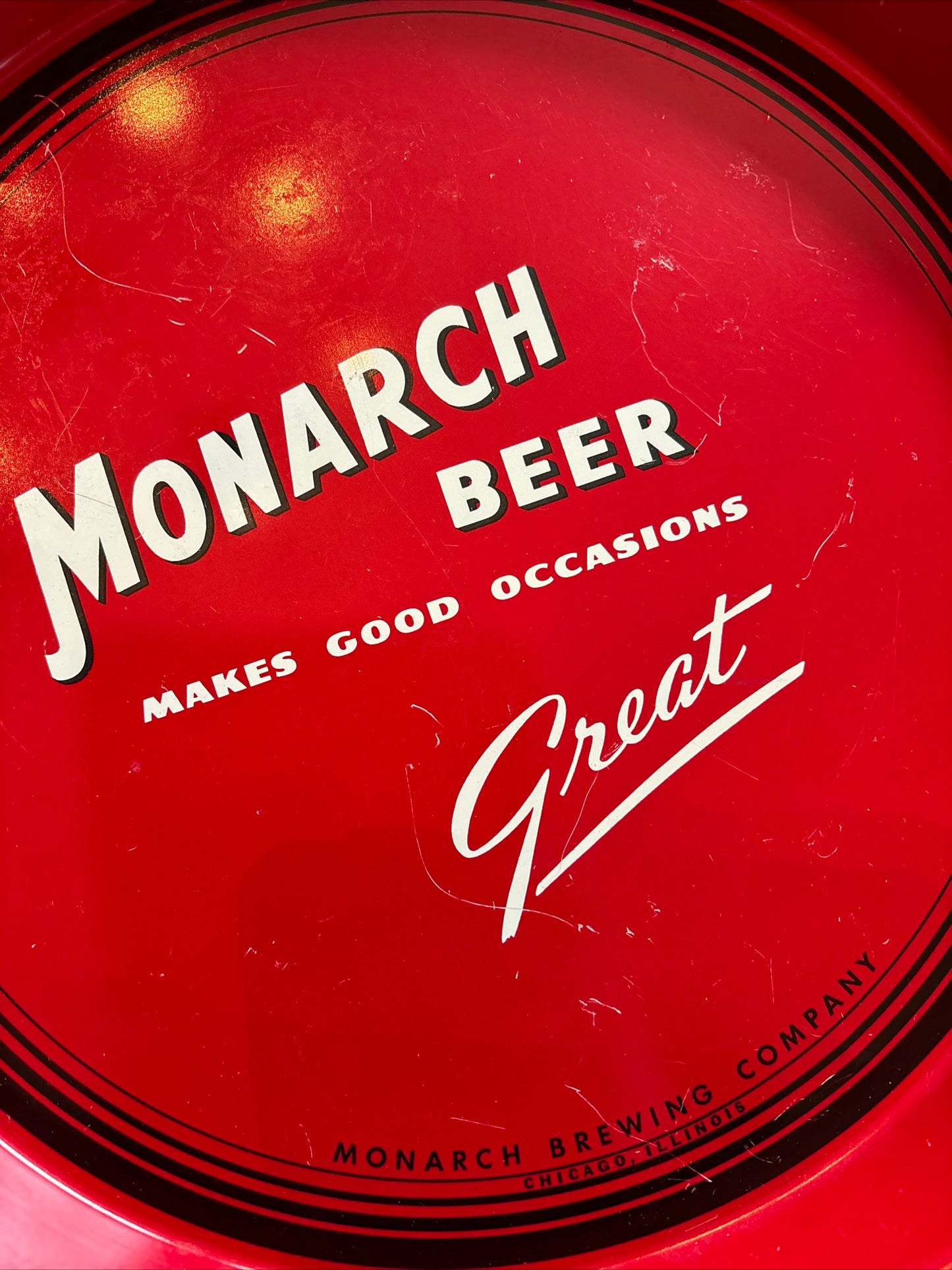 Rare Vintage Beer Bar Tray Monarch Beer Chicago