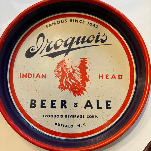 Vtg Iroquois Indian Head Beer & Ale Buffalo NY Advertising Tray