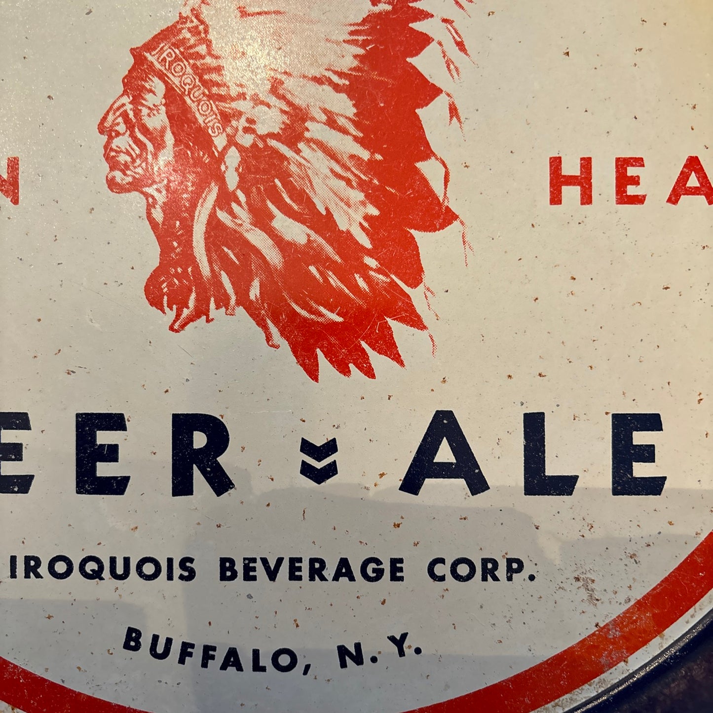 Vtg Iroquois Indian Head Beer & Ale Buffalo NY Advertising Tray