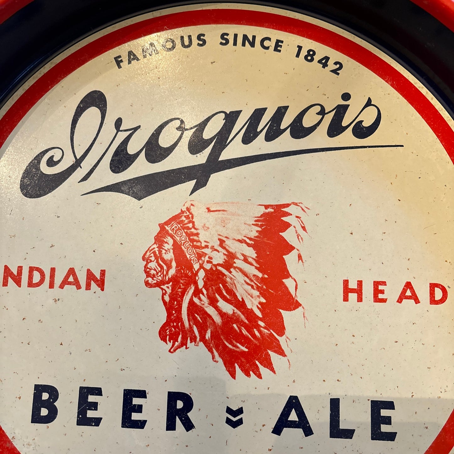Vtg Iroquois Indian Head Beer & Ale Buffalo NY Advertising Tray