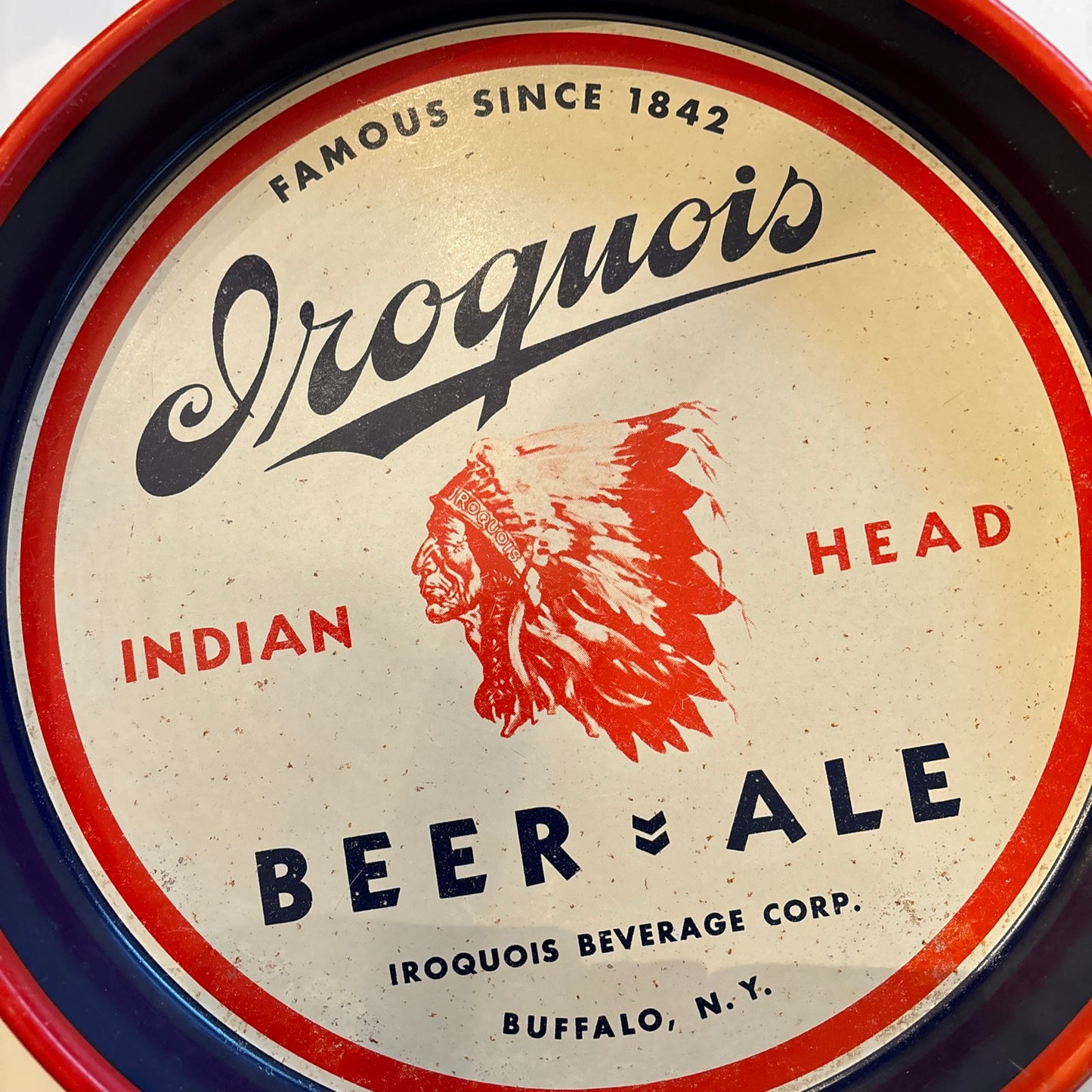 Vtg Iroquois Indian Head Beer & Ale Buffalo NY Advertising Tray