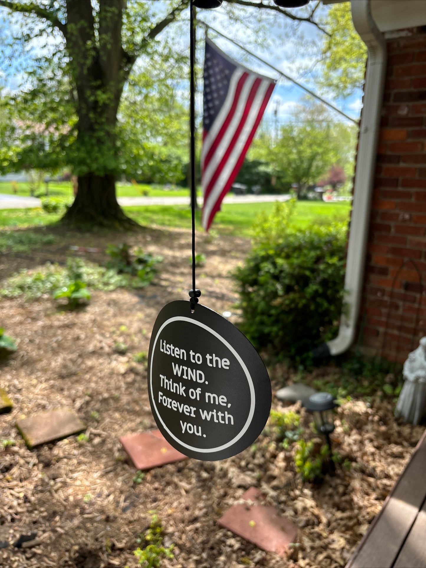 On Angel's Wings Personalized Memorial Premium Wind Chimes 41 inch long