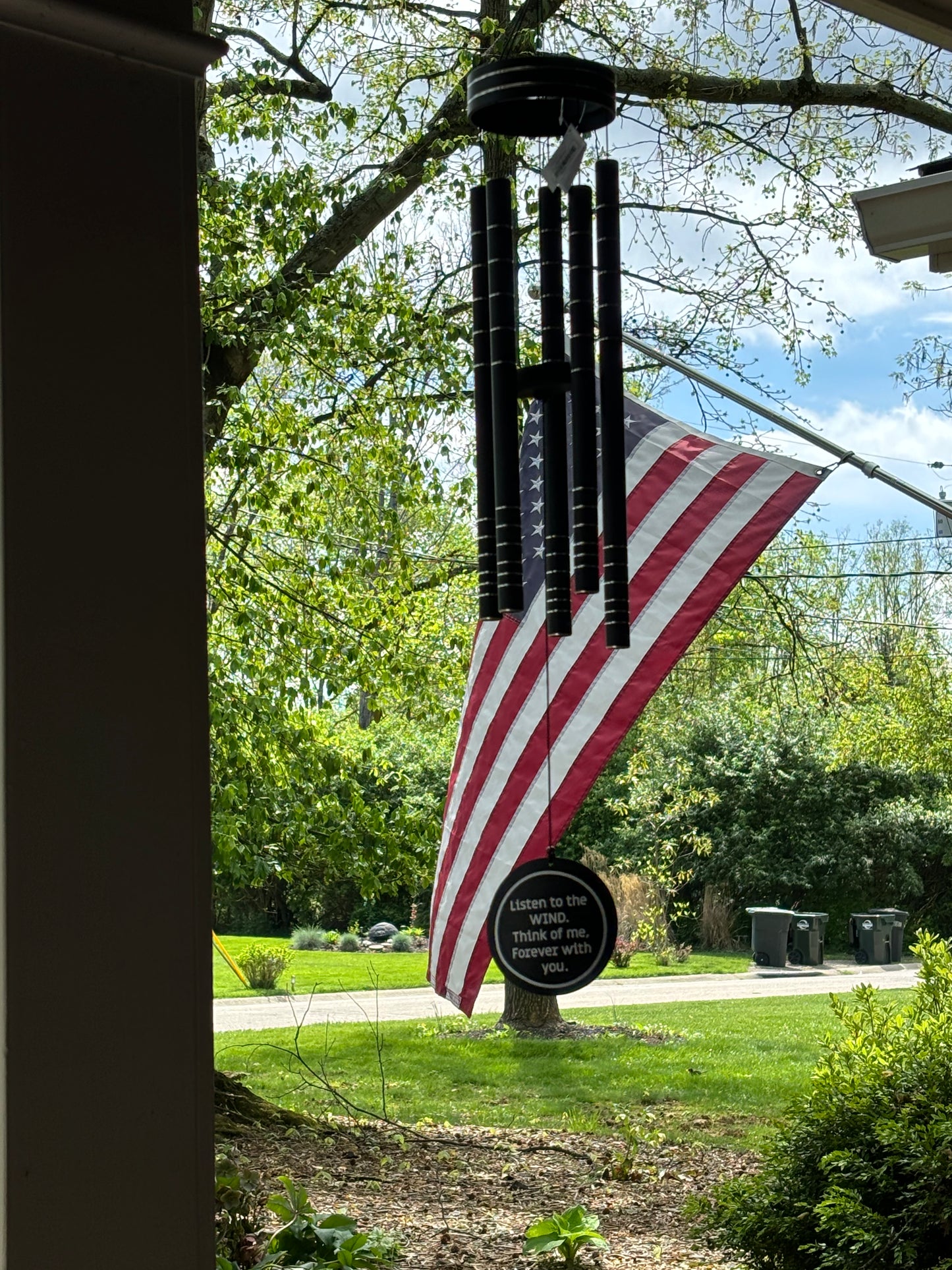 On Angel's Wings Personalized Memorial Premium Wind Chimes 41 inch long
