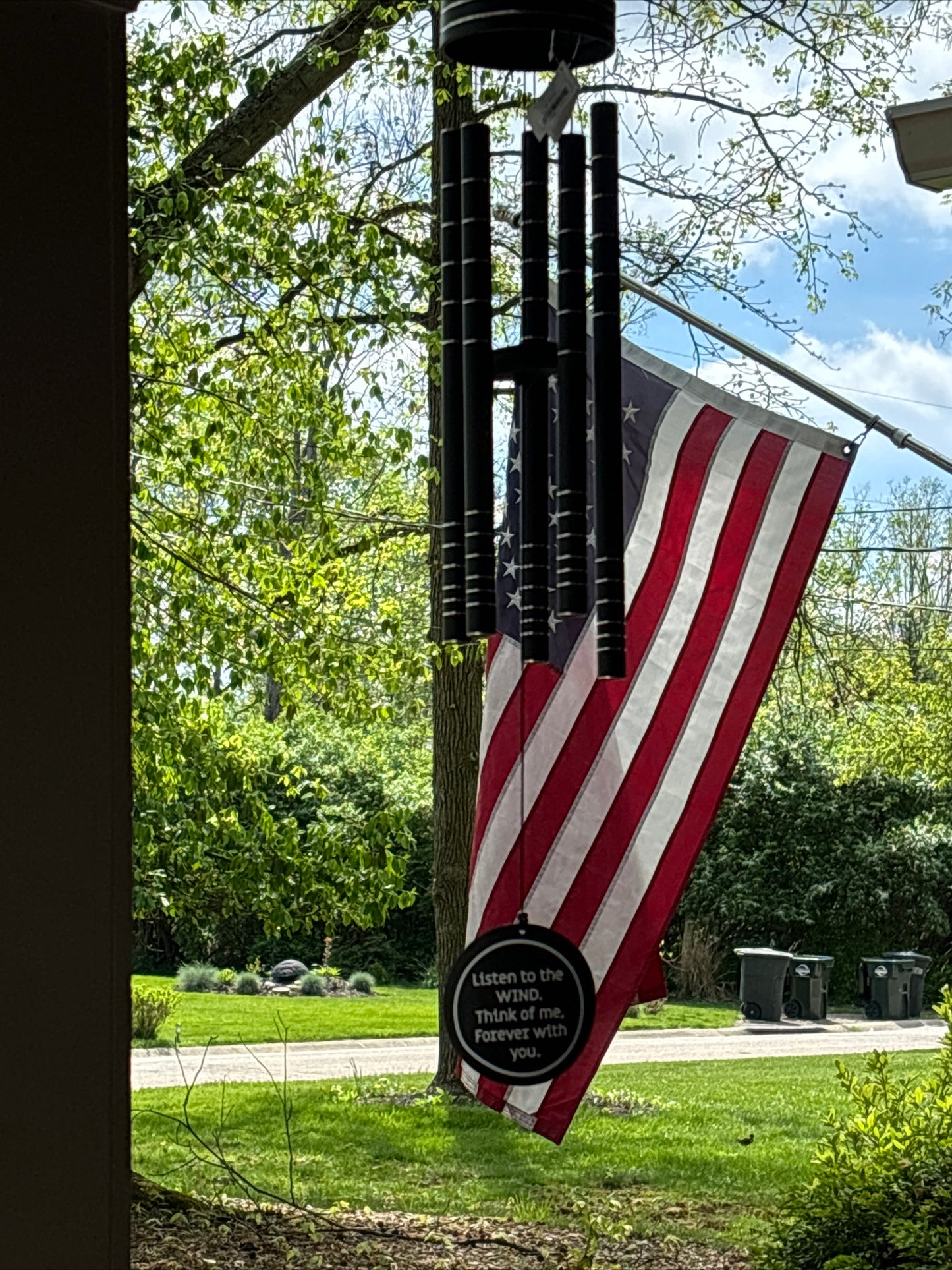 On Angel's Wings Personalized Memorial Premium Wind Chimes 41 inch long