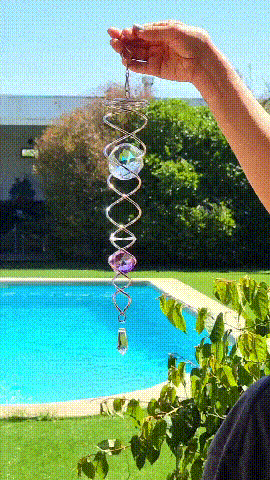 Crystal Gazing Purple Ball Spiral Tail Wind Spinner With Stabilizer