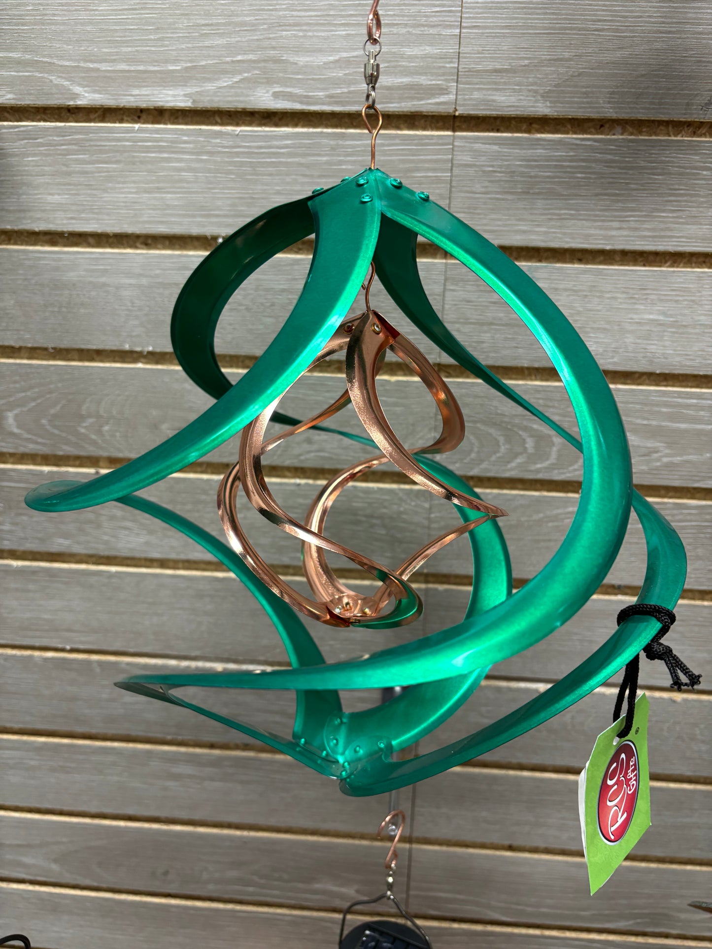 Green & Gold 14 inch Colored Cosmix Wind Spinner