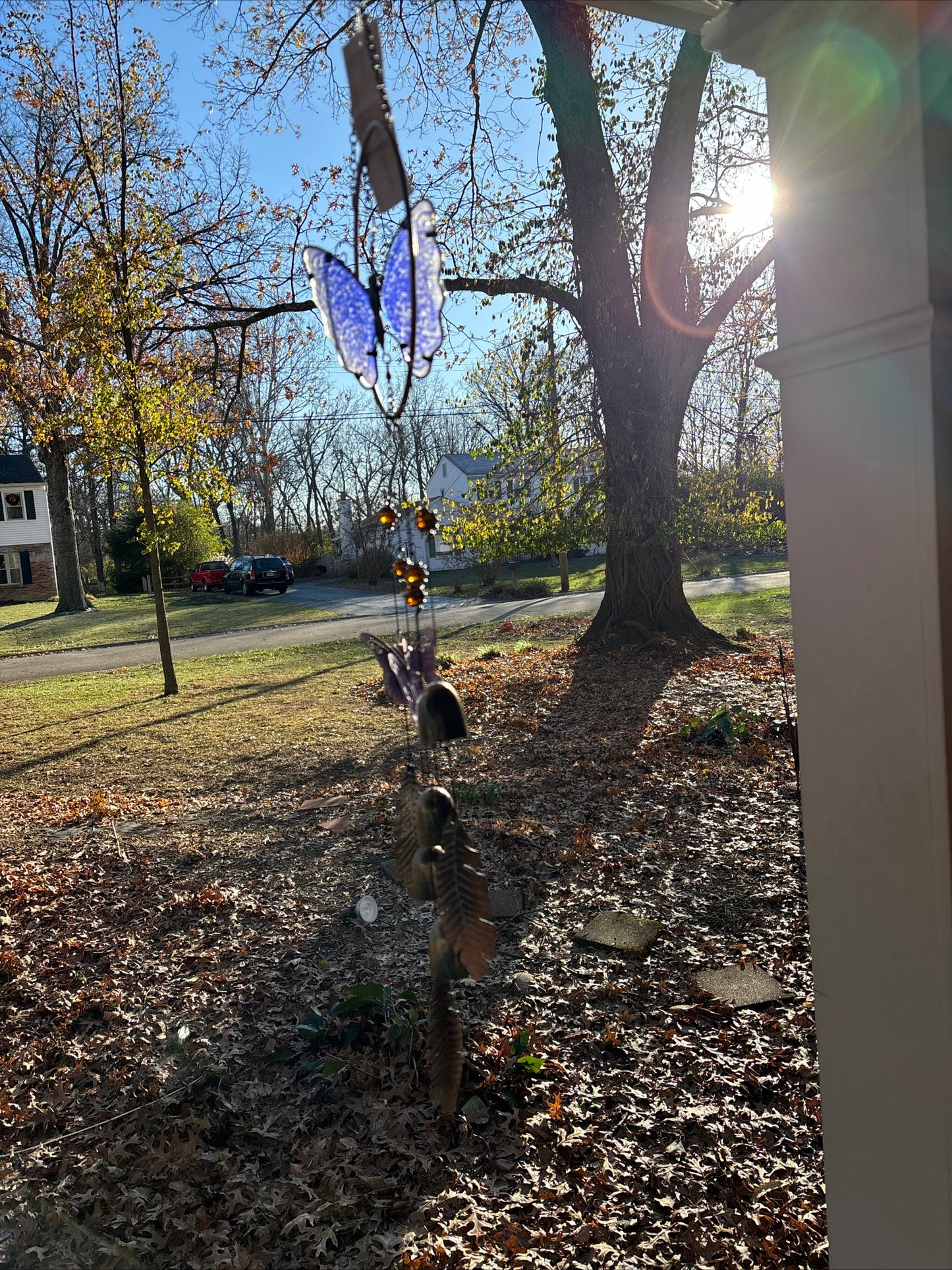 Beautiful, 36 inch Purple Morpho Butterfly Wind Chime bell