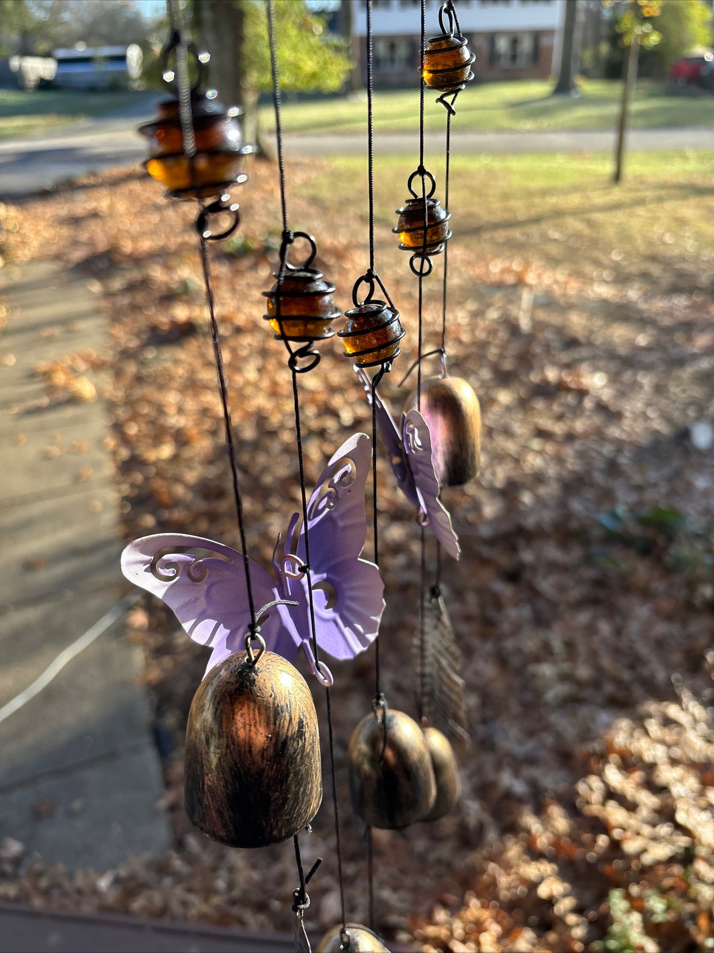 Beautiful, 36 inch Purple Morpho Butterfly Wind Chime bell
