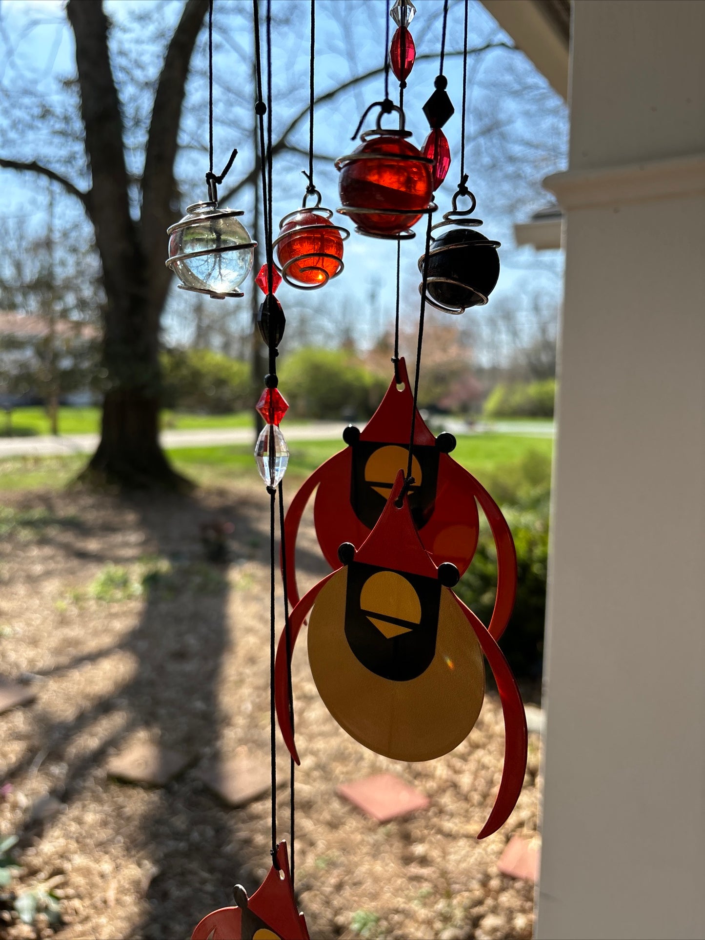 Charley Harper Cardinal Courtship Spiral Wind Chime