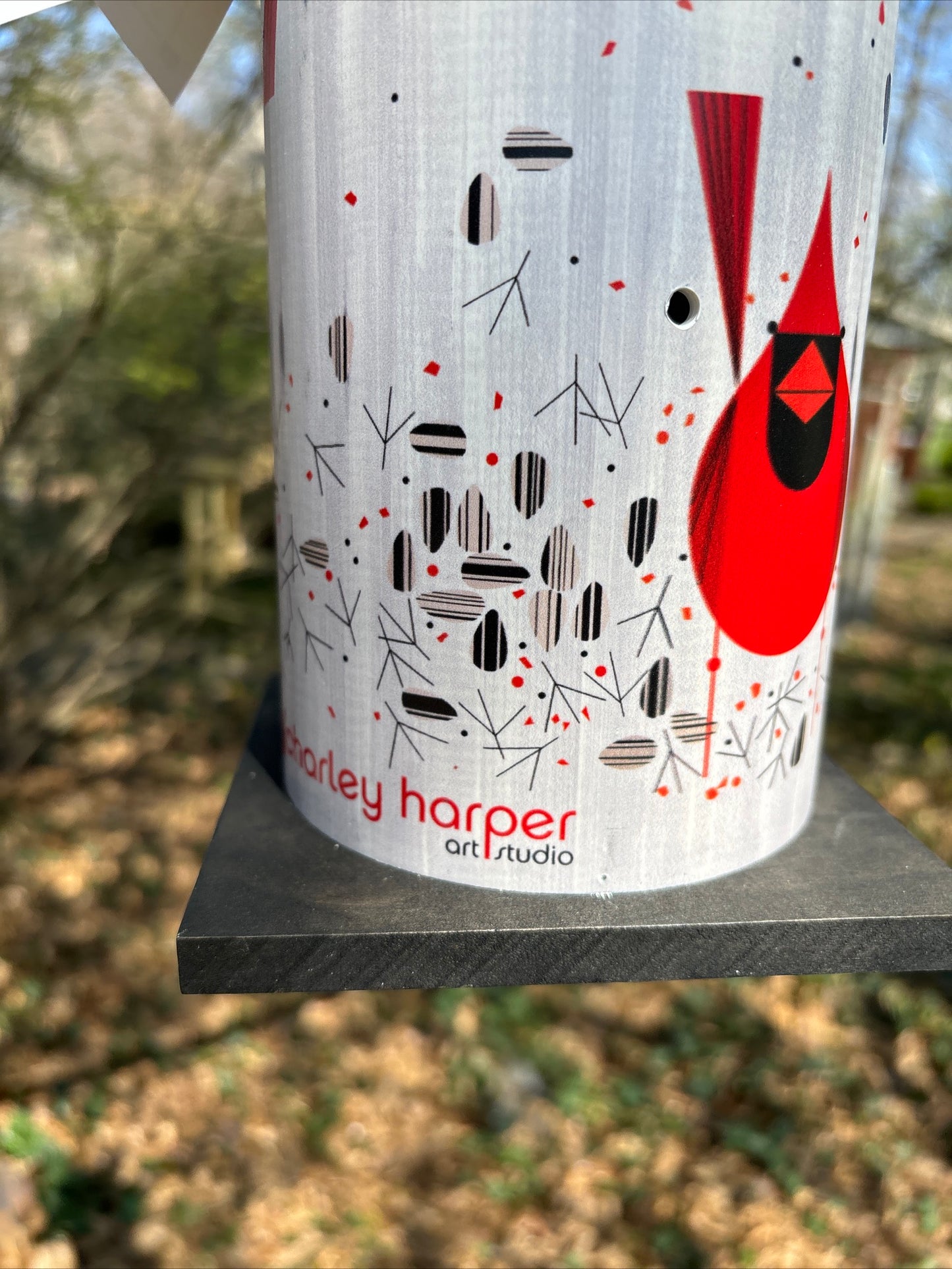 Charley Harper Cardinal Wood Hand Crafted Birdhouse