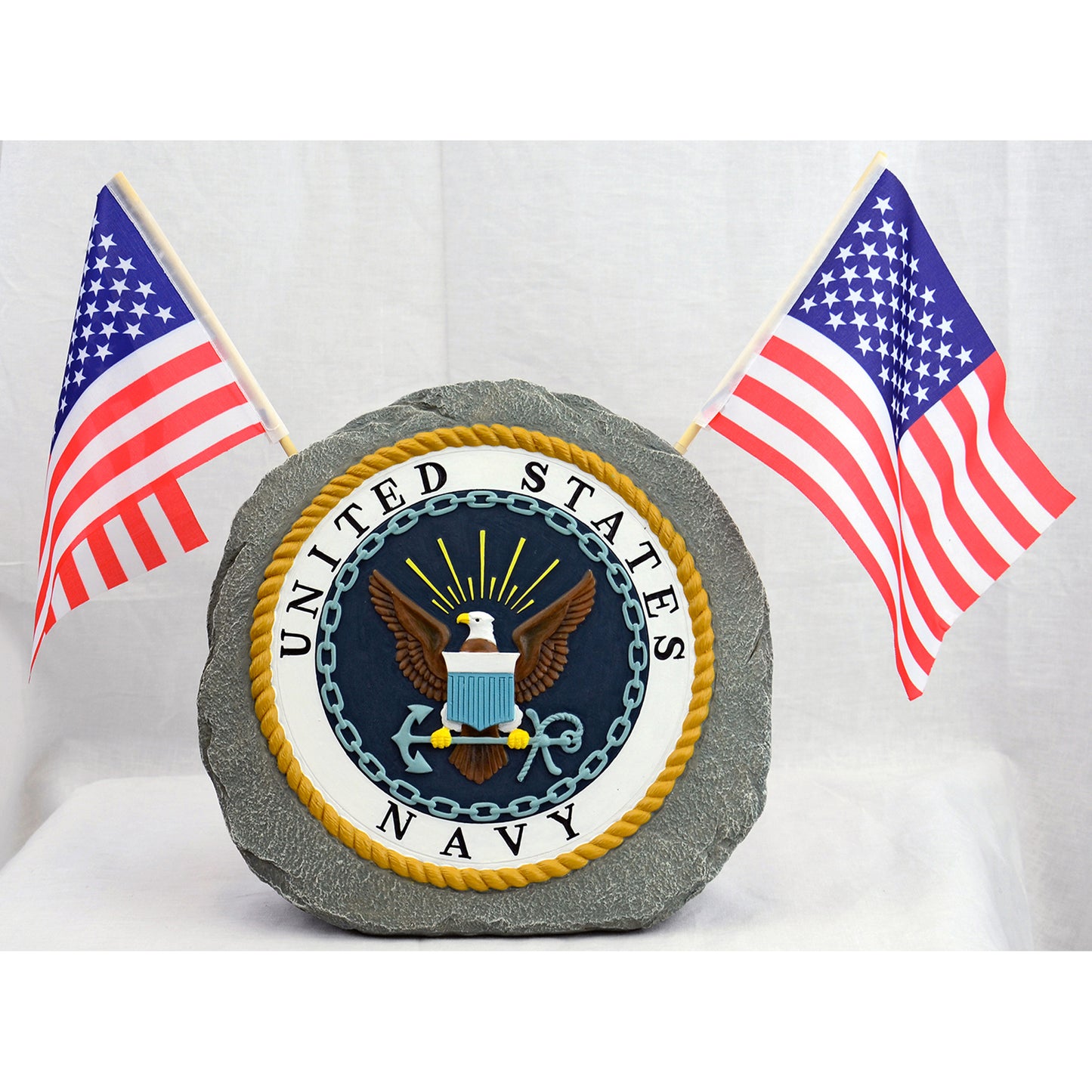 U.S. Navy Garden Stone with Flags – 10